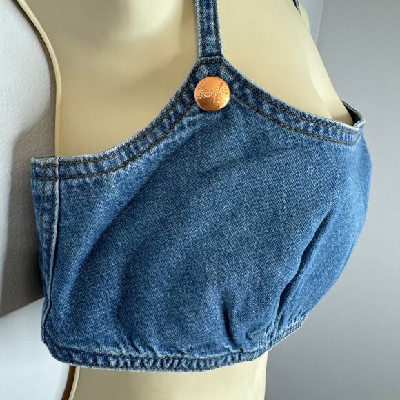 Wrangler + STAUD The Jean Cropped Denim Top Sexy Women's M New - Picture 5 of 15